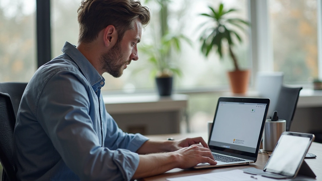 Web designer working on responsive layout with multiple device mockups on desk